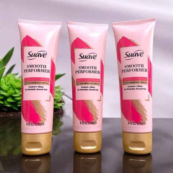 Suave Smooth Performer Anti-Frizz Cream, 4 Fl. Oz.  Lot Of 3, Discontinued - Picture 1 of 3